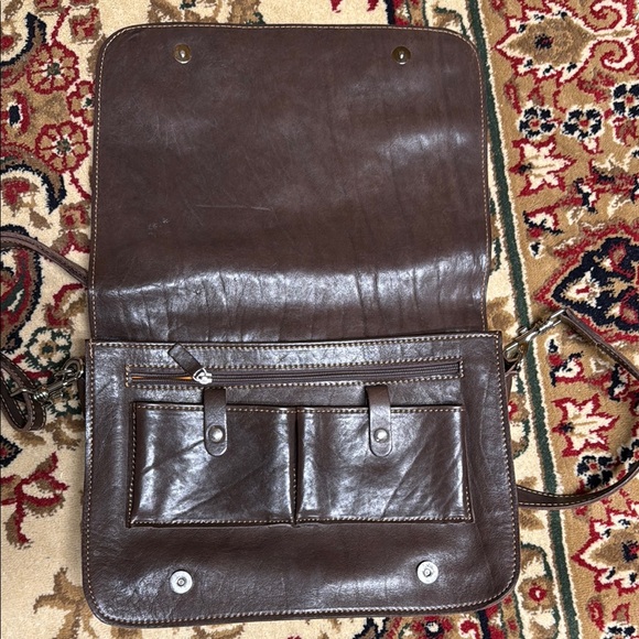 Brown Leather Messenger Bag Made in Italy - Picture 6 of 15